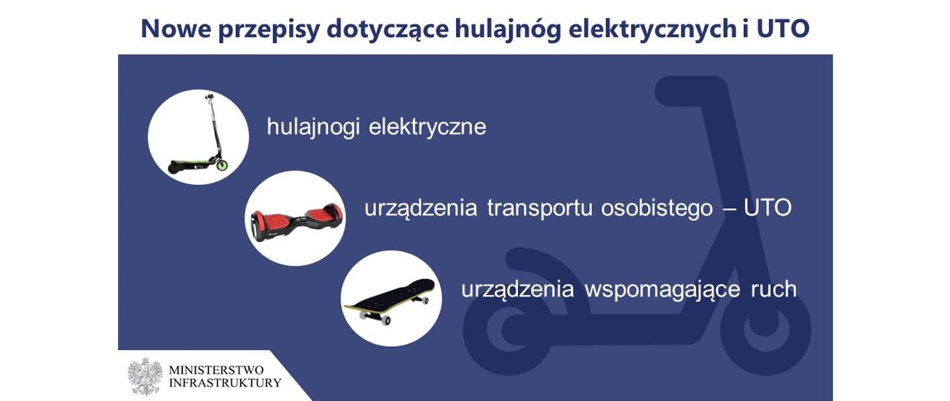 grafika: 2 hulajnogi i deskorolka