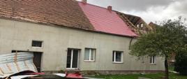 Zerwany dach w Ogorzelcu 