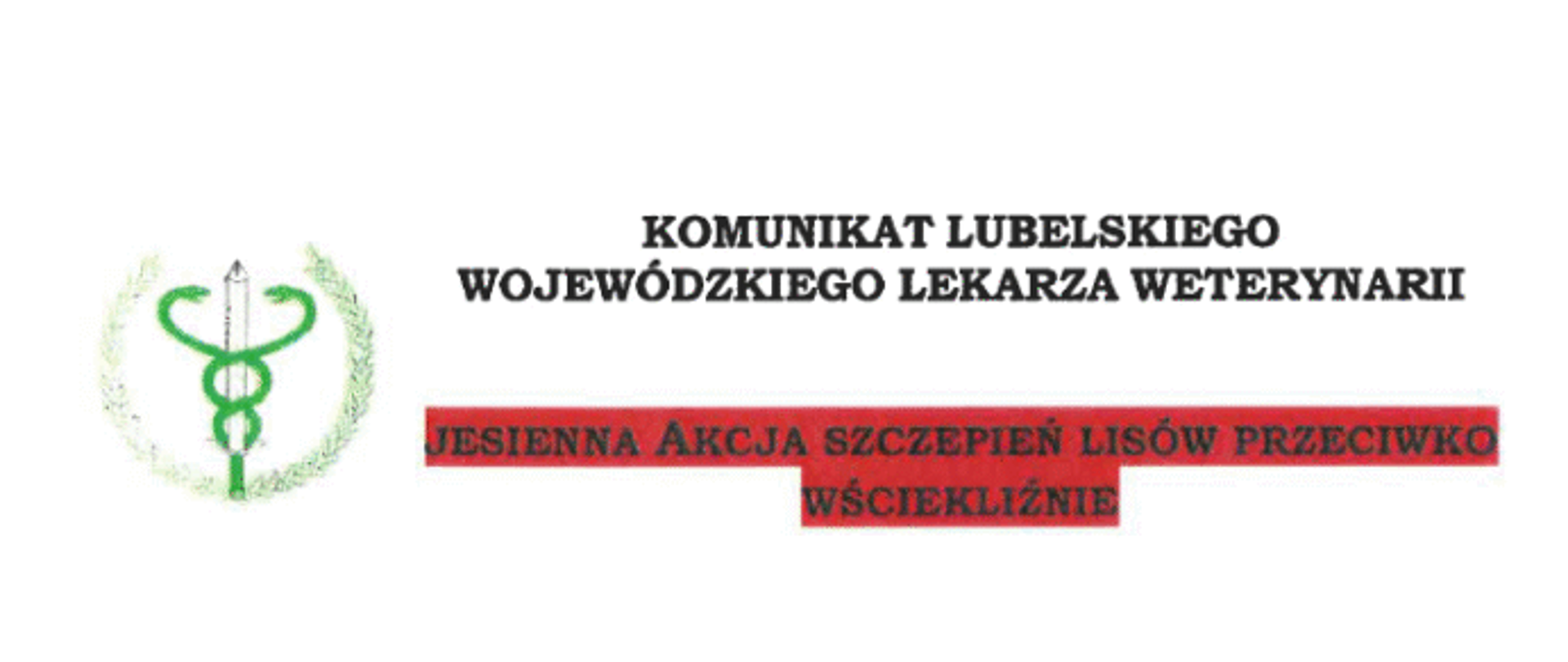 Skan dokumentu informującego o jesienne akcji szczepienia lisów