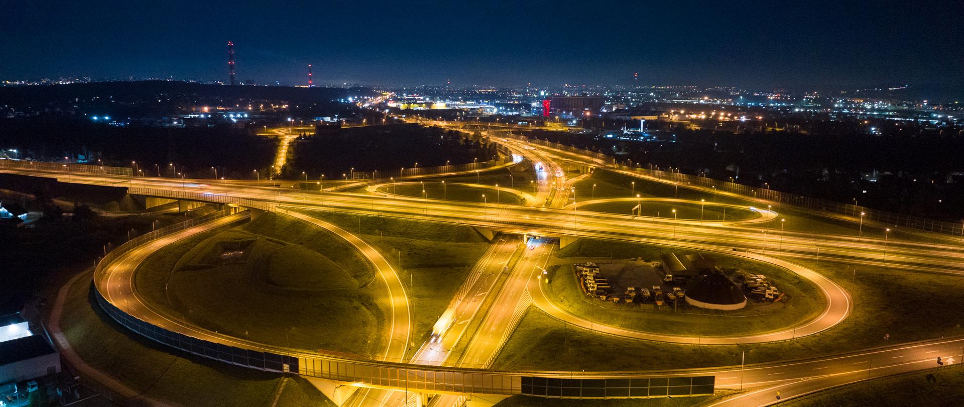 S7 węzeł Kielce Zachód na skrzyżowaniu z S74