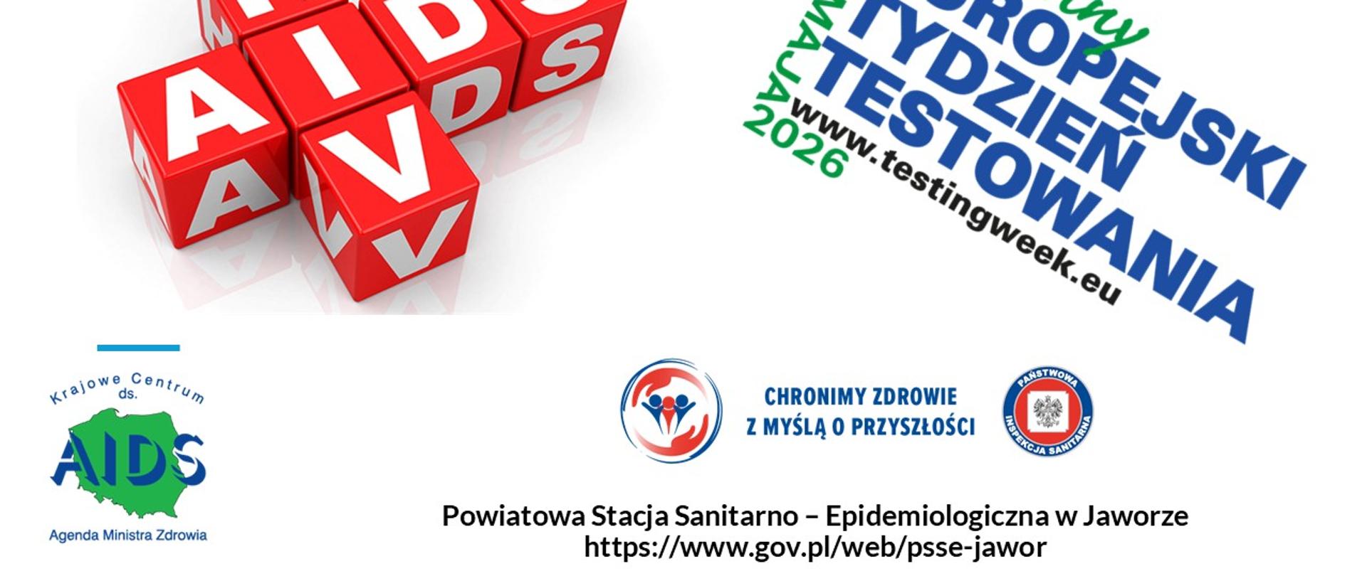 Wiosenny Europejski Tydzień Testowania 18 - 25 maja 2026 - grafika z hasłami programu oraz zawartym adresem strony www.testingweek.eu