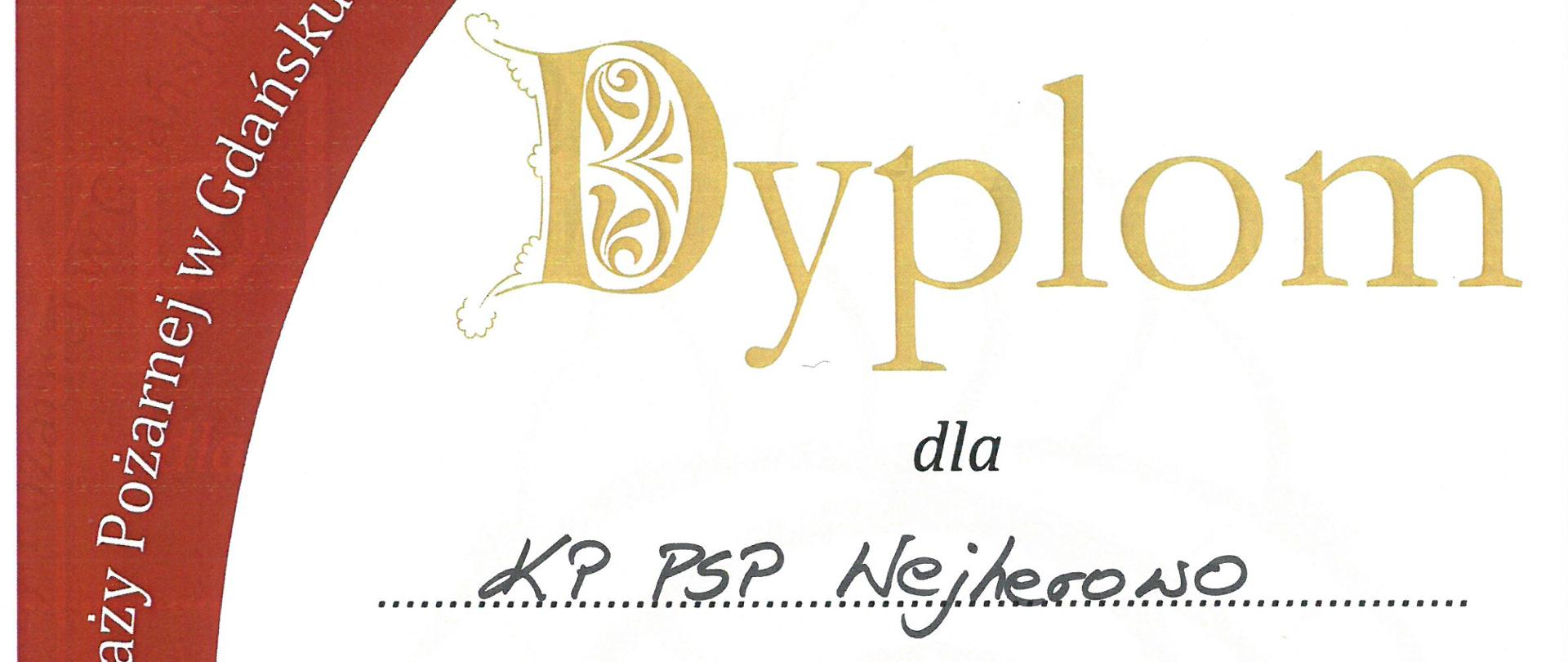 Dyplom za zajęcie II miejsca w Mistrzostwach woj. pomorskiego w biegu na 10 km