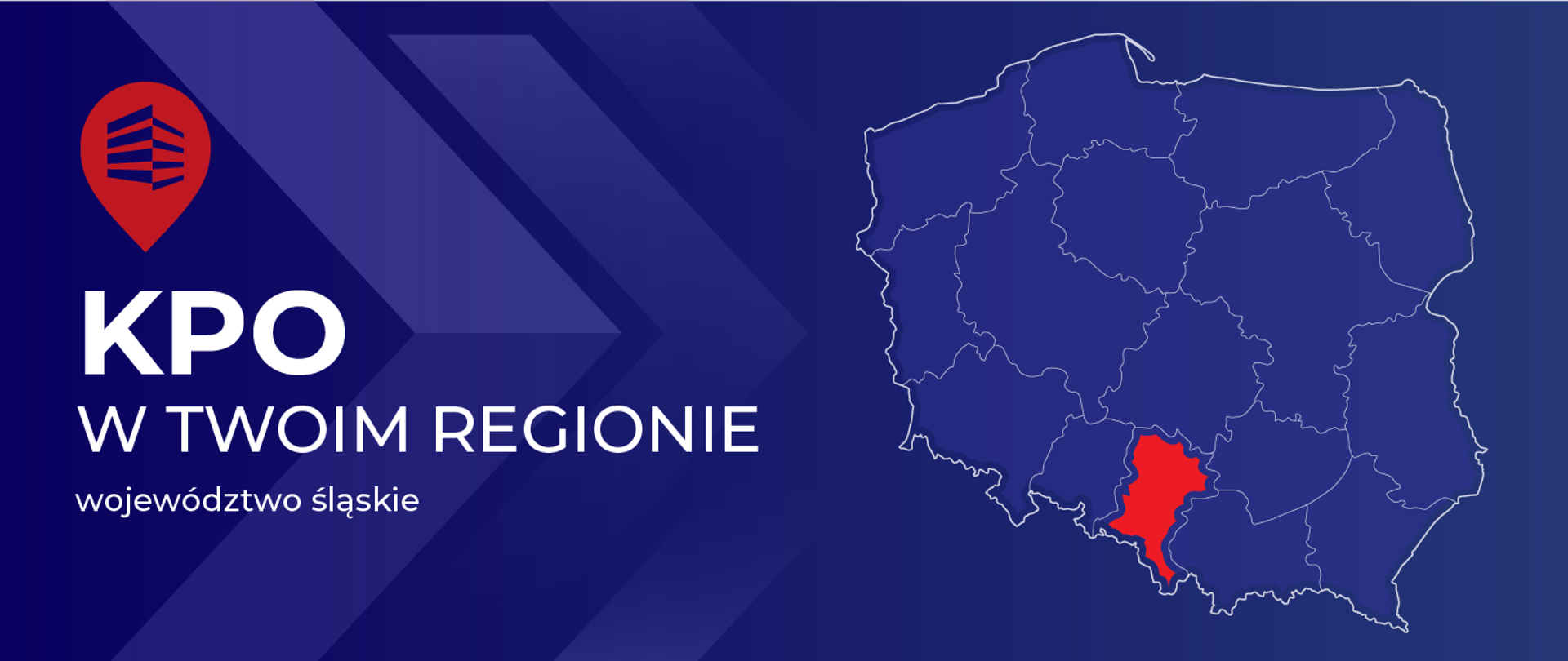 Na grafice widać nazwę projektu i mapę Polski z zaznaczonym województwem śląskim
