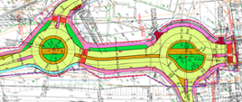 Mapa odcinka na którym mają zostać wybudowane dwa ronda