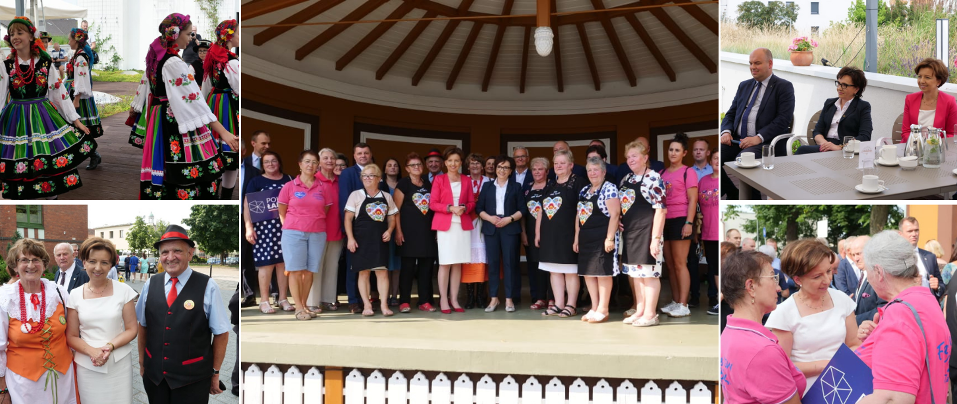 Kolaż zdjęć na których widać minister Maląg w otoczeniu uczestników spotkań w Wielkopolsce.