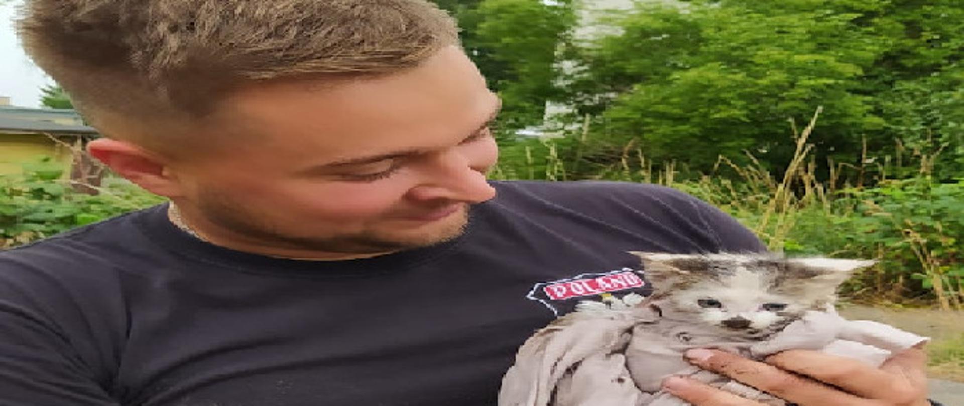 Uwolnienie małego kotka 