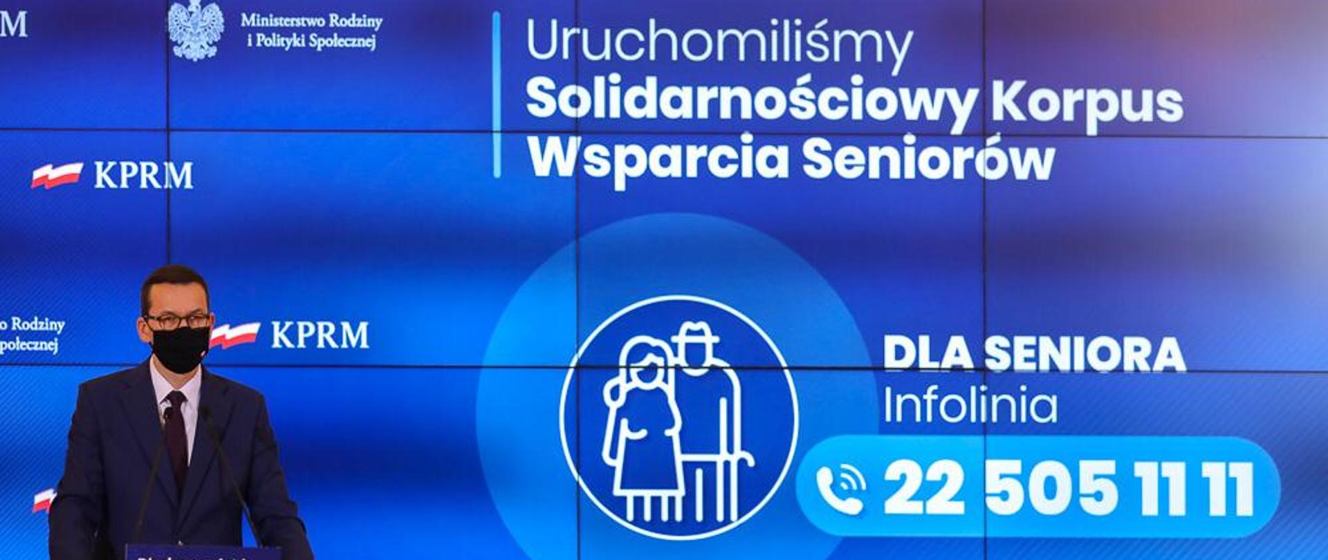 Premier podczas konferencji.