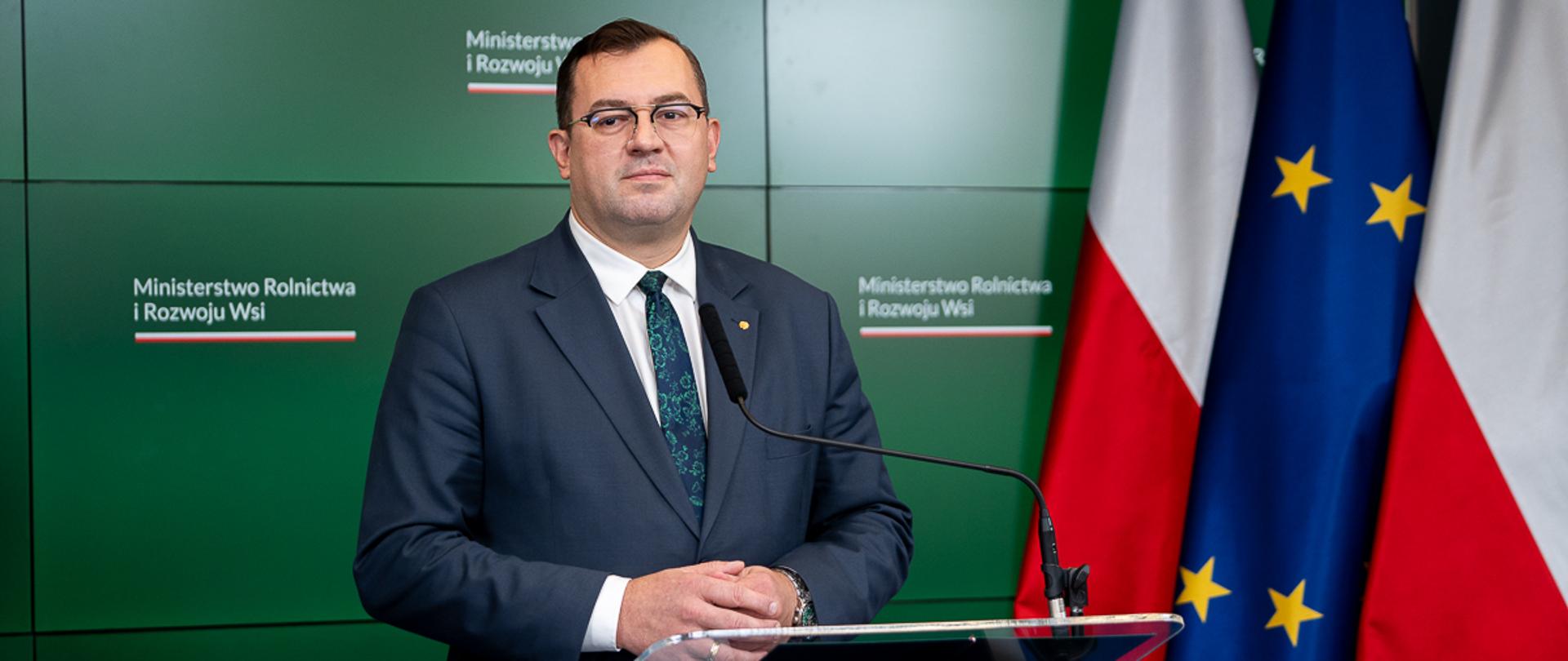 Konferencja prasowa ministra Stefana Krajewskiego (fot. MRiRW)