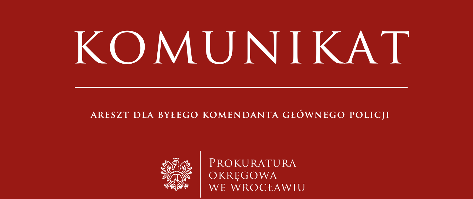 Areszt dla byłego Komendanta Głównego Policji.
