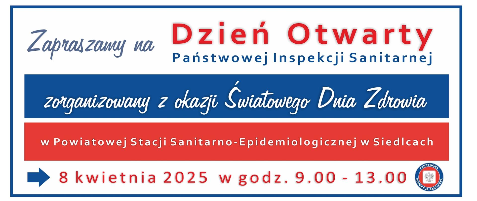 Dzień Otwarty Państwowej Inspekcji Sanitarnej 8 kwietnia 2025 w godz. 9.00-13.00