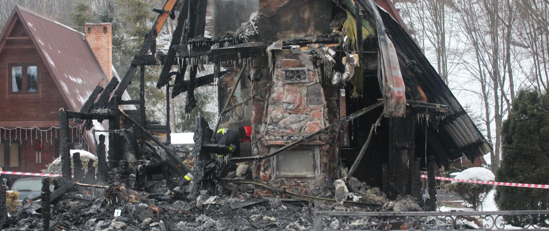 Pożar domku letniskowego w miejscowości Baligród.