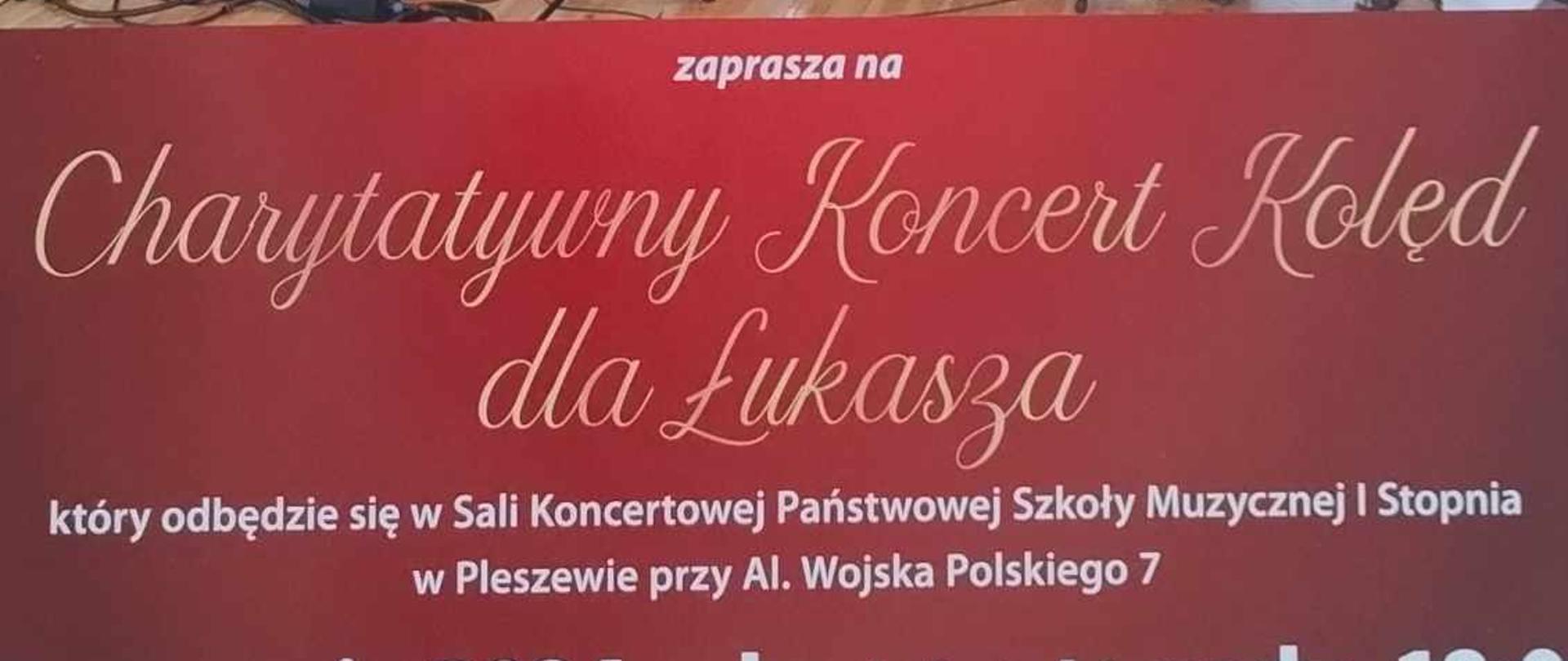 Charytatywny Koncert Kolęd dla Łukasza