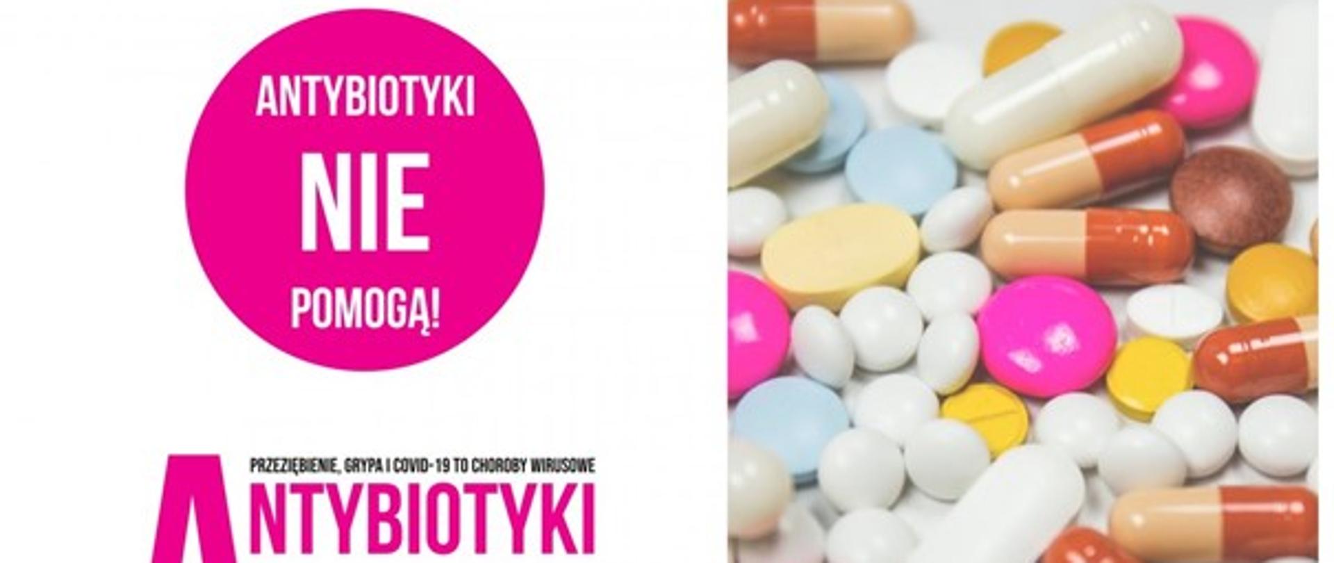 Baner - Antybiotyki nie pomogą, zdjęcie tabletek