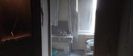 Pomieszczenie po pożarze