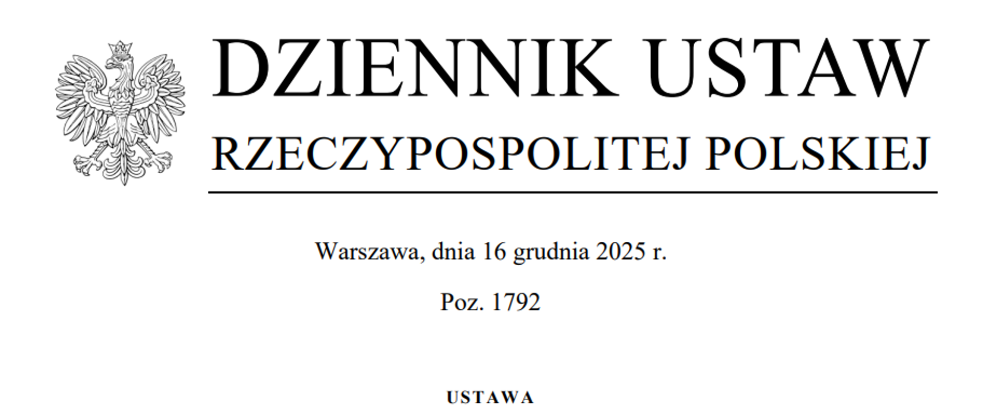 Zrzut ekranu ze strony https://www.dziennikustaw.gov.pl/