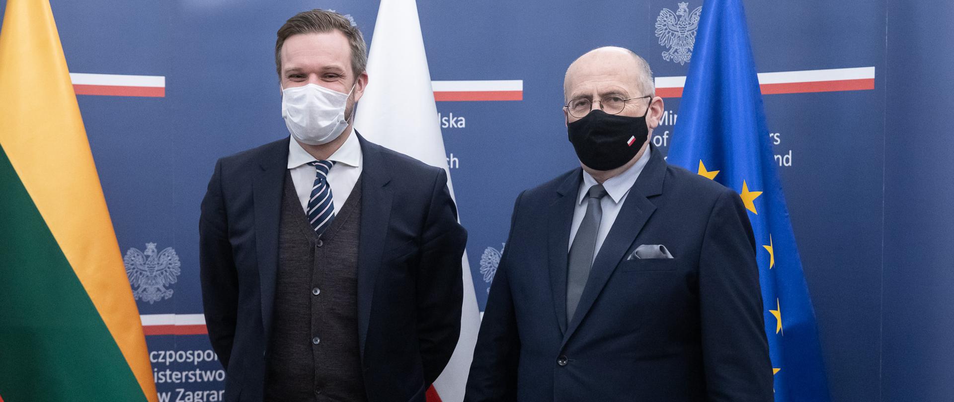 2021.02.08 Warszawa . Minister Zbigniew Rau . Wizyta minister SZ Litwa Gabrielius Landsbergis .
Fot. Tymon Markowski / MSZ