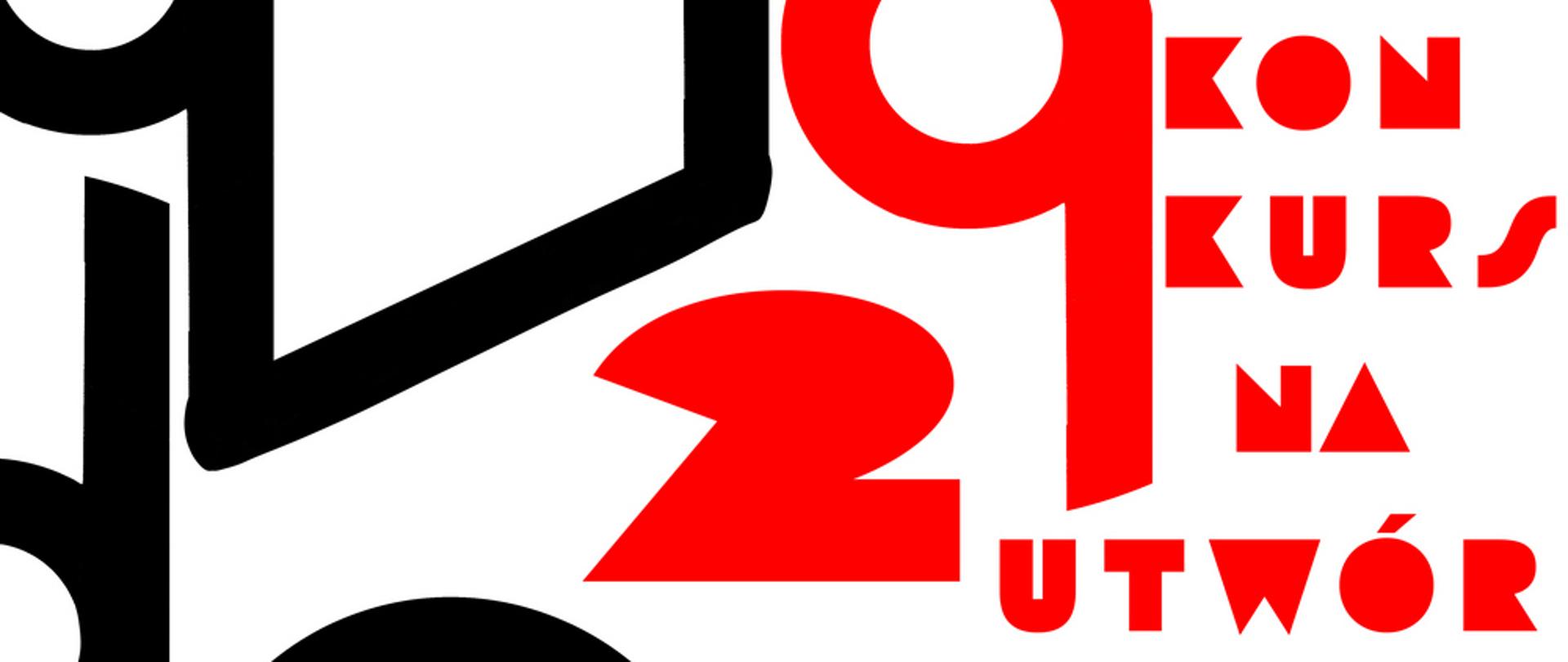 Plakat, srebrne tło; tekst: 29 Konkurs na Utwór Dowolny, 18.06.2026, godz. 14:00