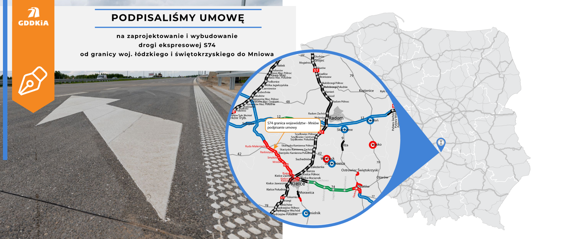 Grafika z mapą wskazującą miejsce realizacji inwestycji