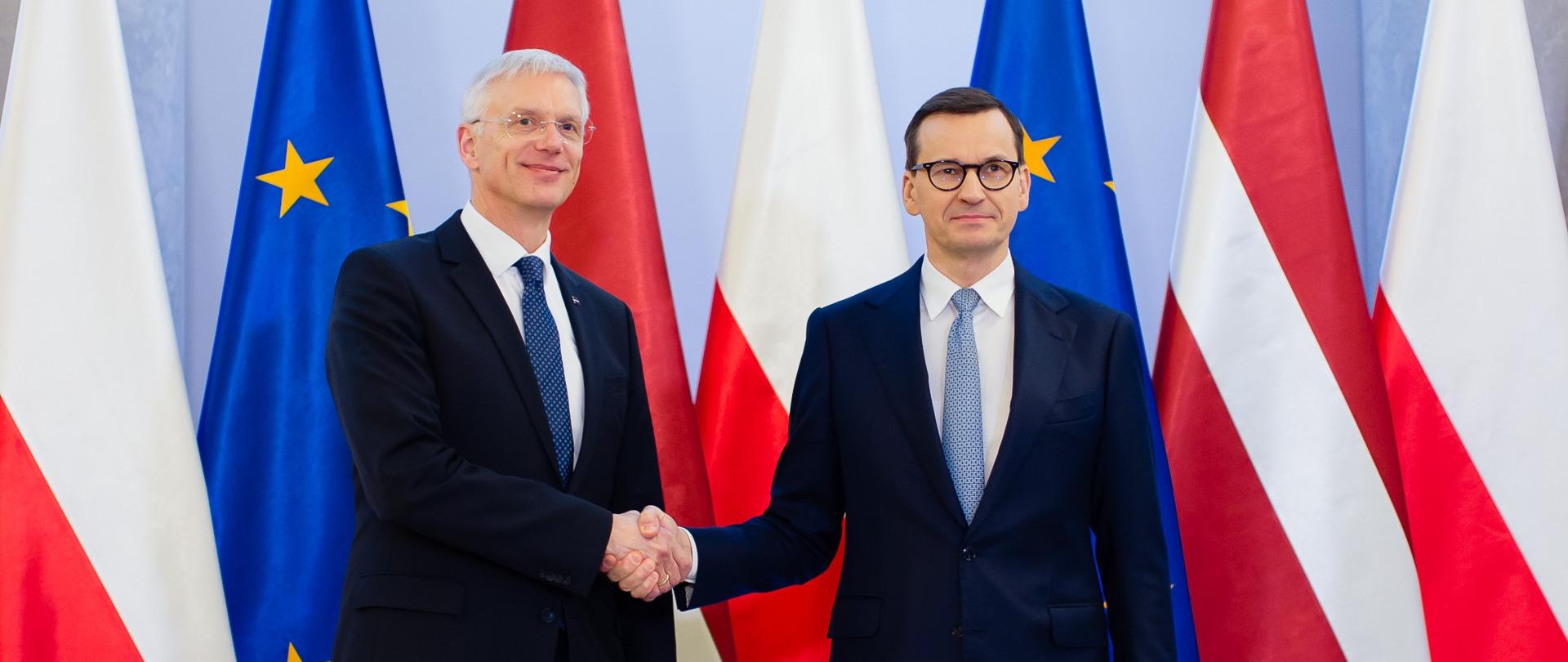 Spotkanie premierów Polski i Łotwy.