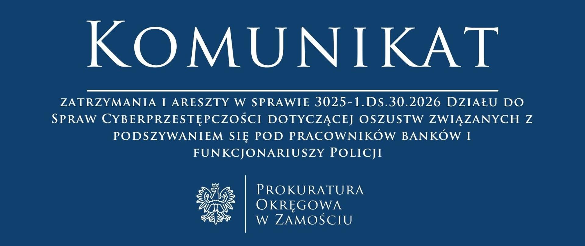 3025-1.Ds.303.2026 oszustwa związanych z podszywaniem się pod pracowników banków i funkcjonariuszy Policji 
