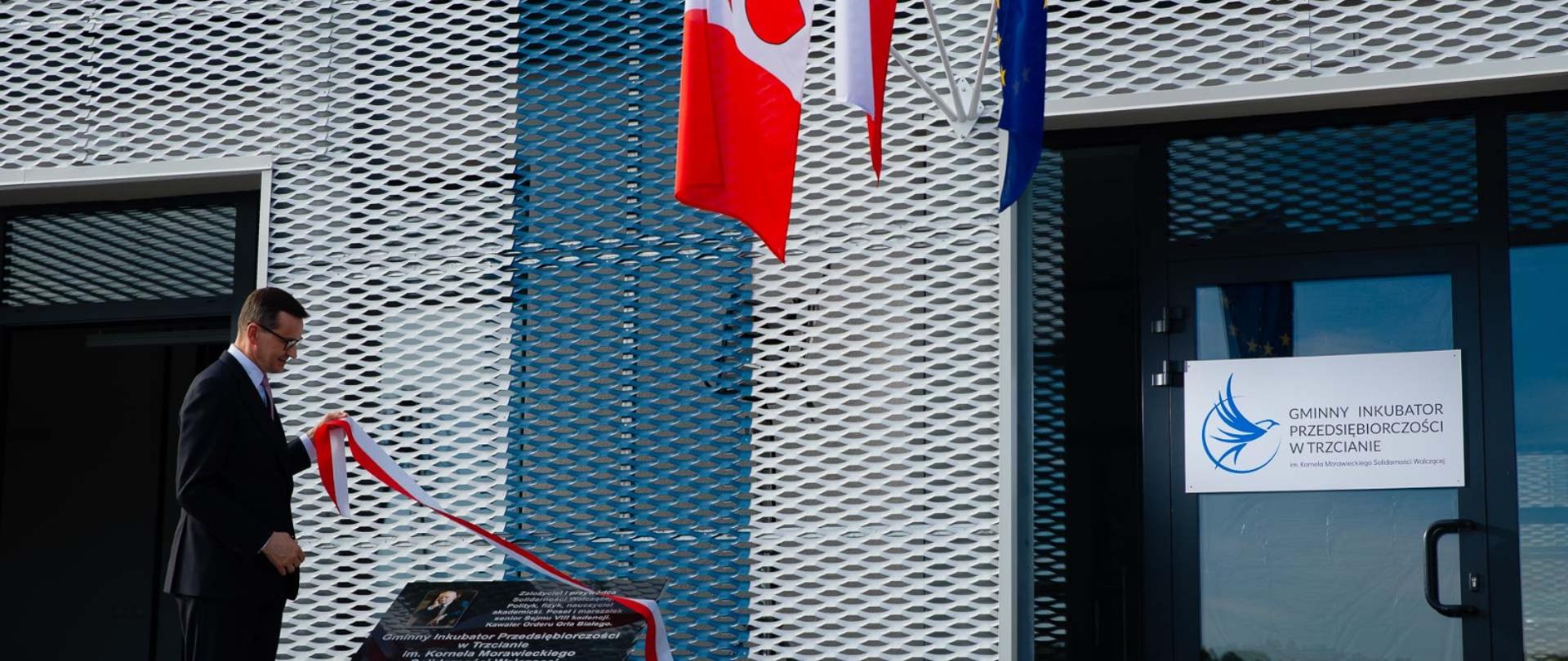 Prime Minister Mateusz Morawiecki during his visit to the Entrepreneurship Incubator in Tczew