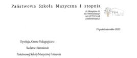 Życzenia od PSM I stopnia w Krotoszynie.