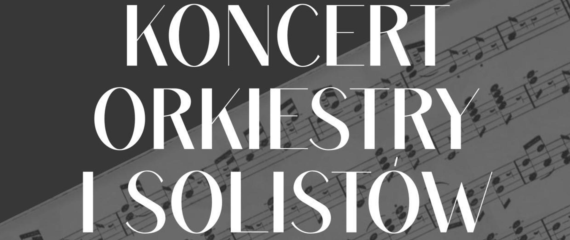 Plakat, szare tło, na środku kolorowe kwiaty i logotyp szkoły; tekst: koncert orkiestry i solistów, 18 czerwca 2025 r. godzina 17:00 Filharmonia Krakowska, ul. Zwierzyniecka 1, Kraków