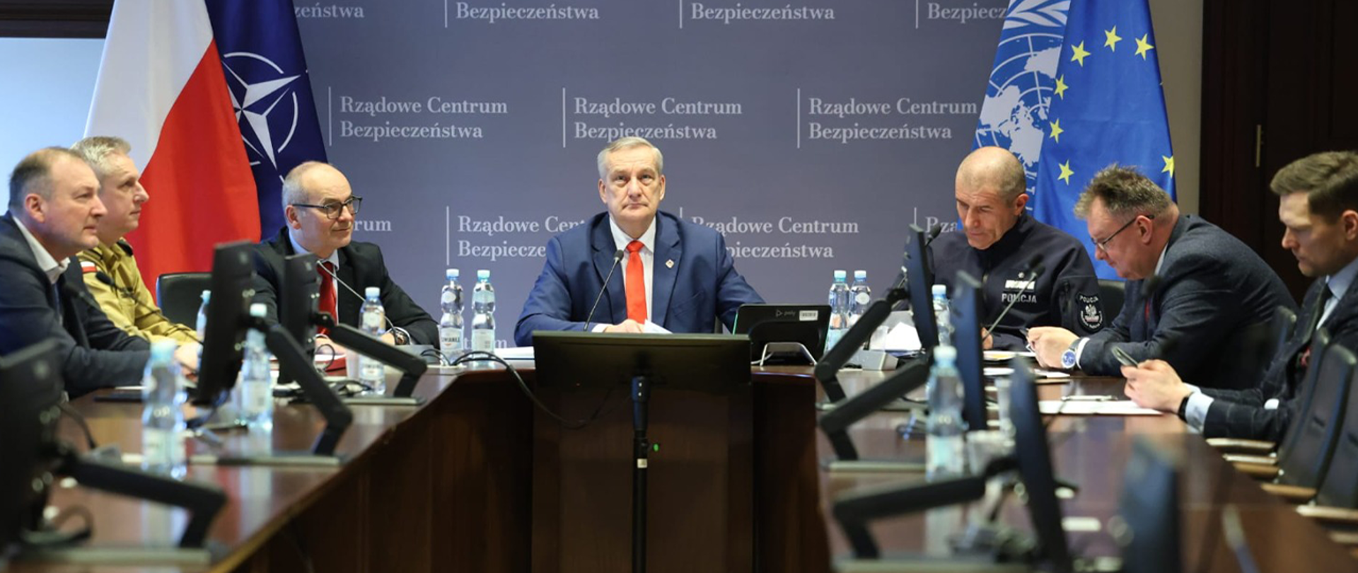 Posiedzenie sztabu Rządowego Centrum Bezpieczeństwa 