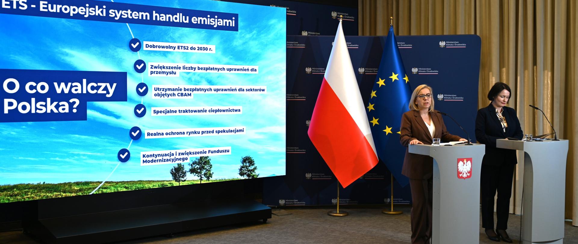 Ministra klimatu i środowiska Paulina Hennig-Kloska i prezes zarządu NFOŚiGW Dorota Zawadzka-Stępniak 