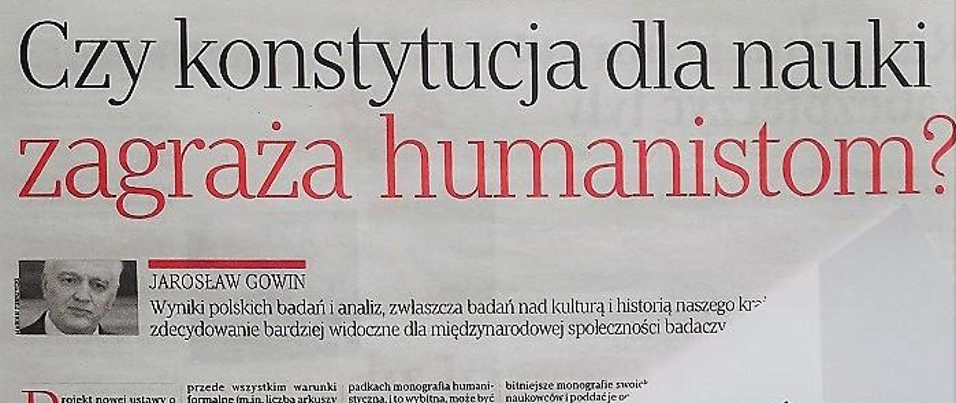 Zdjęcie strony z gazety z artykułem