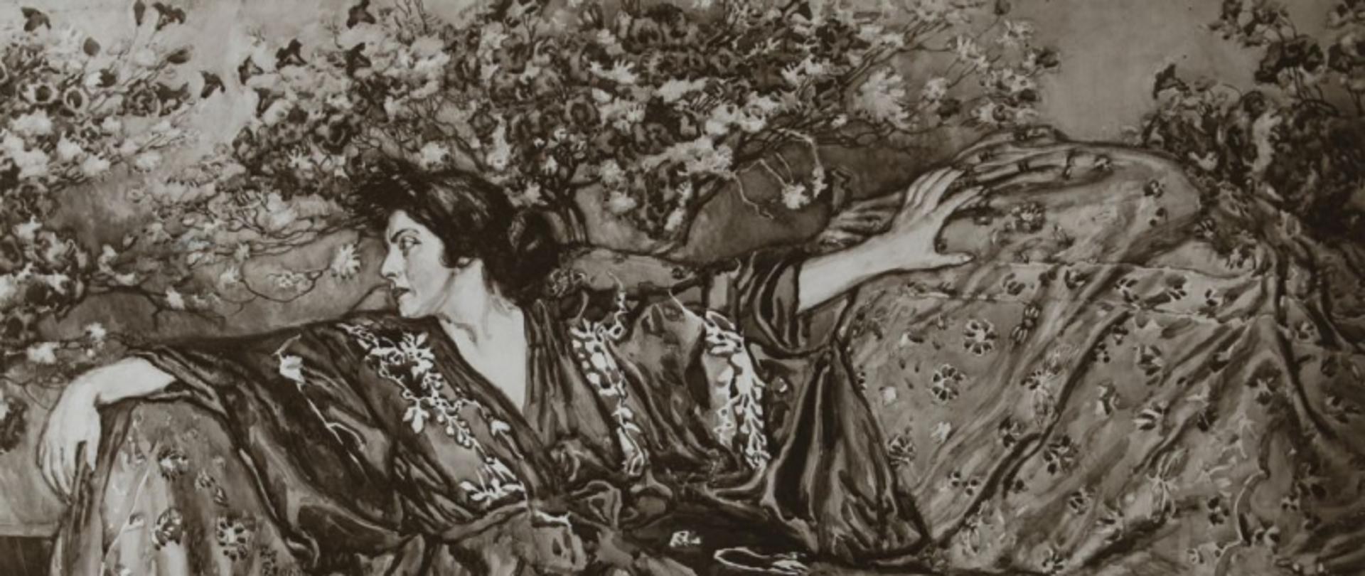 Heroina, Józef Mehoffer, akwarela, 100 × 140 cm