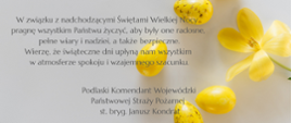 Życzenia Wielkanocne Podlaskiego Komendanta Wojewódzkiego PSP