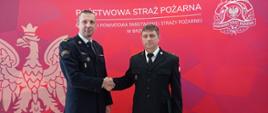 Awans na wyższe stanowiska służbowe - gratulacje od Komendanta dla asp. Piotra Mazurczaka