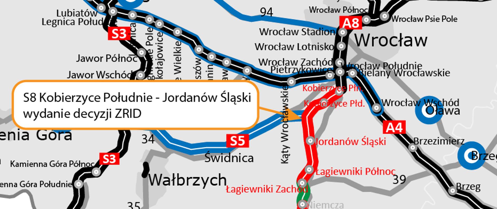 ZRID S8 zad. 2 - odcinek Kobierzyce Południe - Jordanów Śląski