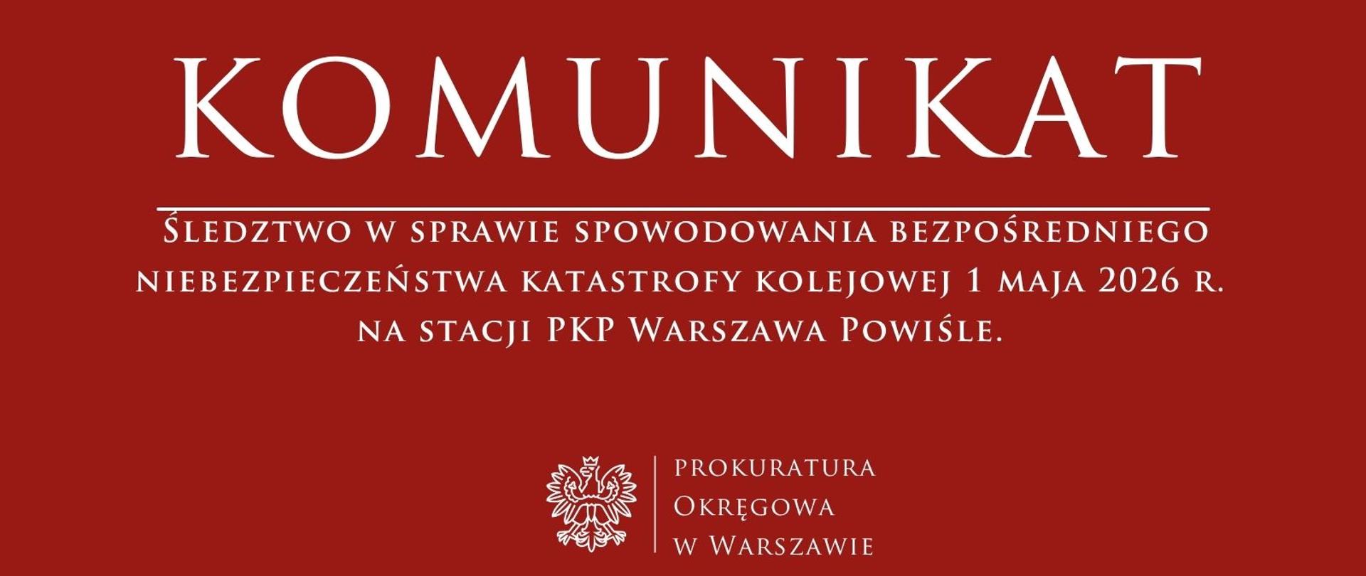 Komunikaty - katastrofa kolejowa