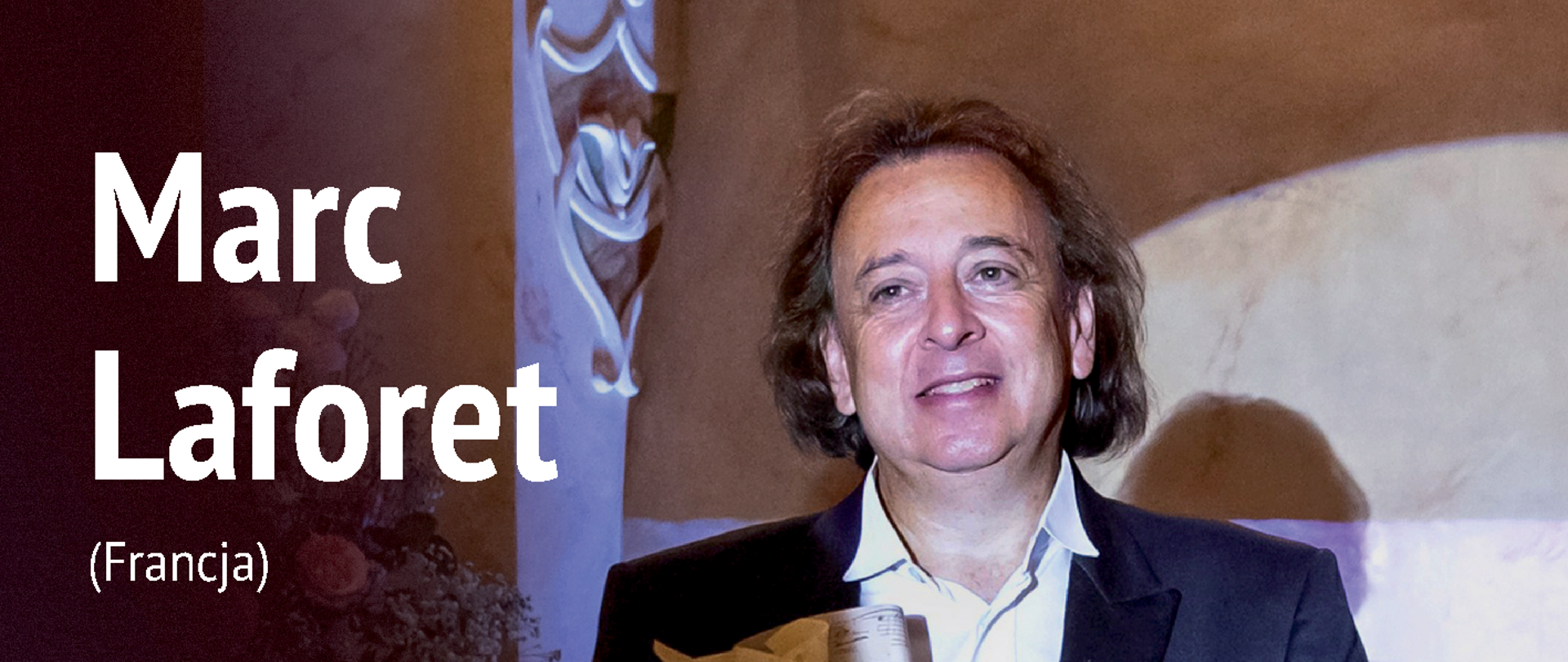 Na plakacie widać osobę Marc Laforet. Odbędzie się recital fortepianowy 14 października 2025 r. Na dole widać kilka logo.