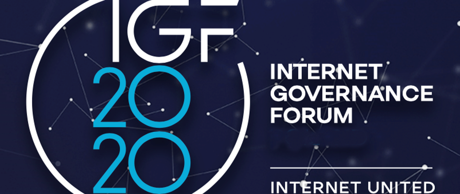 Napis Internet Governance Forum na granatowym tle
