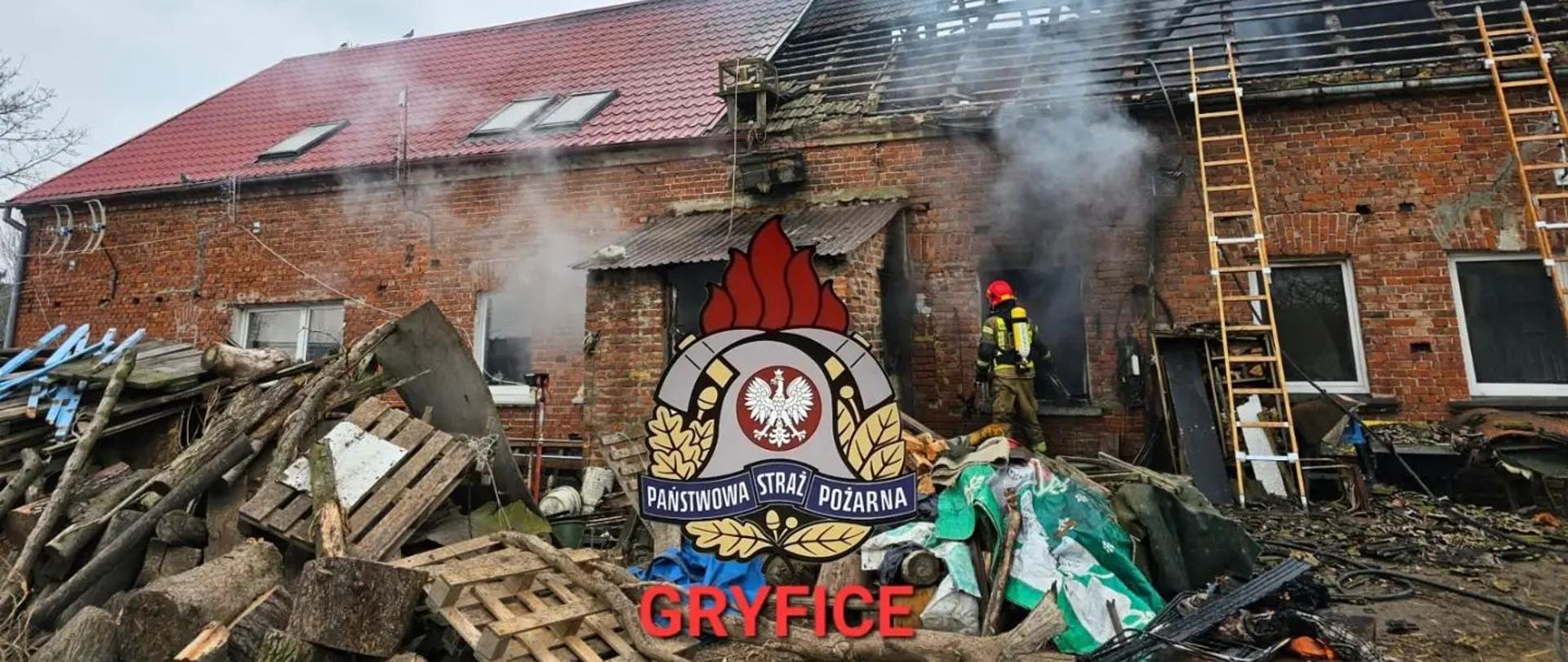 17.04.2023 Pożar budynku mieszkalnego Zapolice