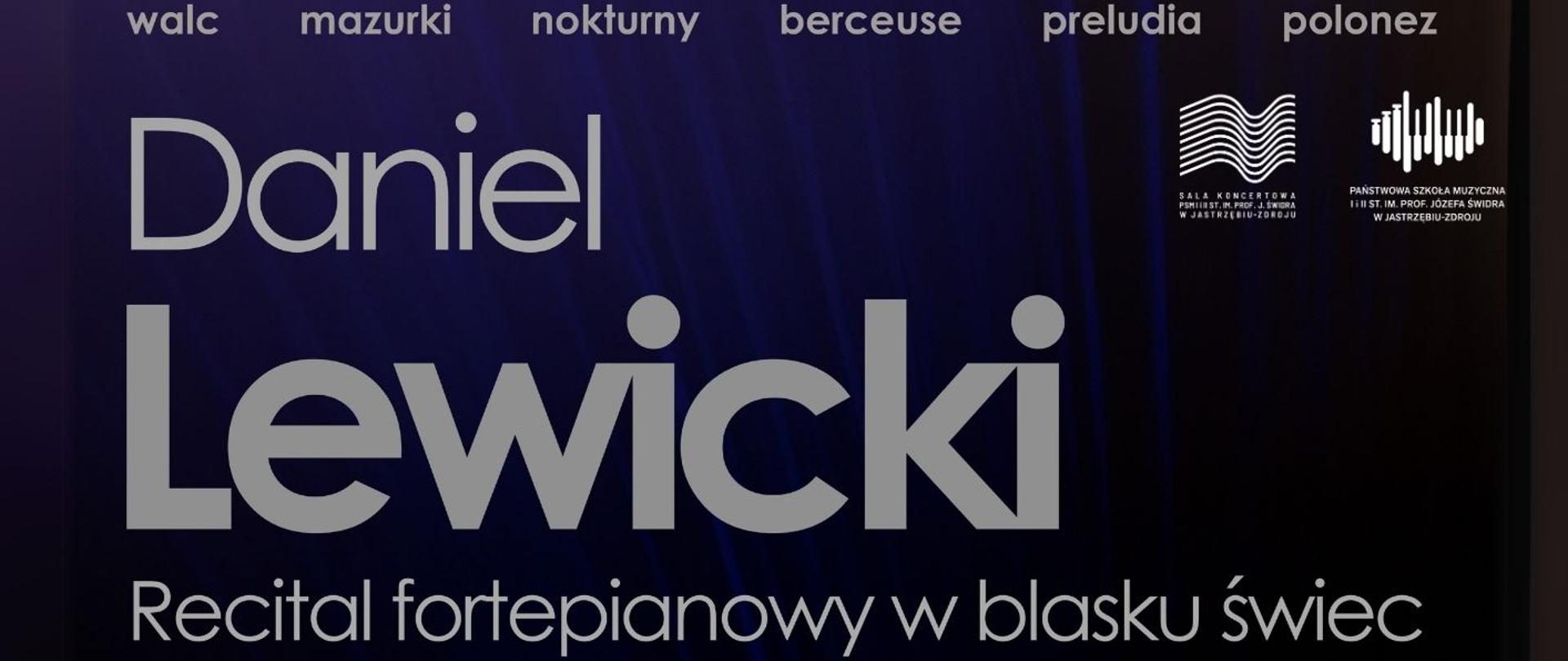 Plakat informacyjny dotyczący recitalu fortepianowego "W blasku świec" odbywającego się w dniu 07.06.2025 o godz. 18.00.