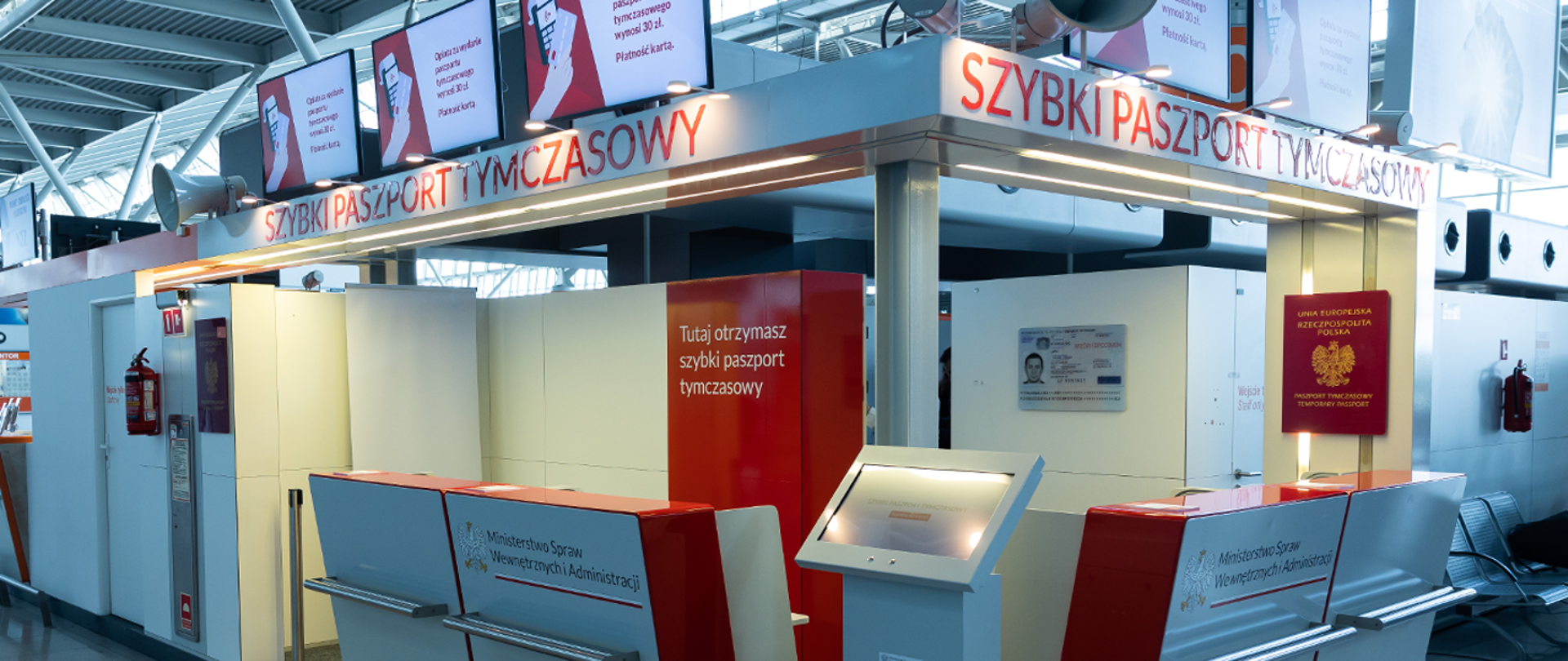 Passport Bureau at the Warsaw Chopin Airport.