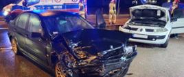 Wypadek dwóch samochodów osobowych Komorniki
