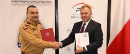  podpisanie listu intencyjnego o współpracy KW PSP Olsztyn i PGE Dystrybucja Oddział Białystok.