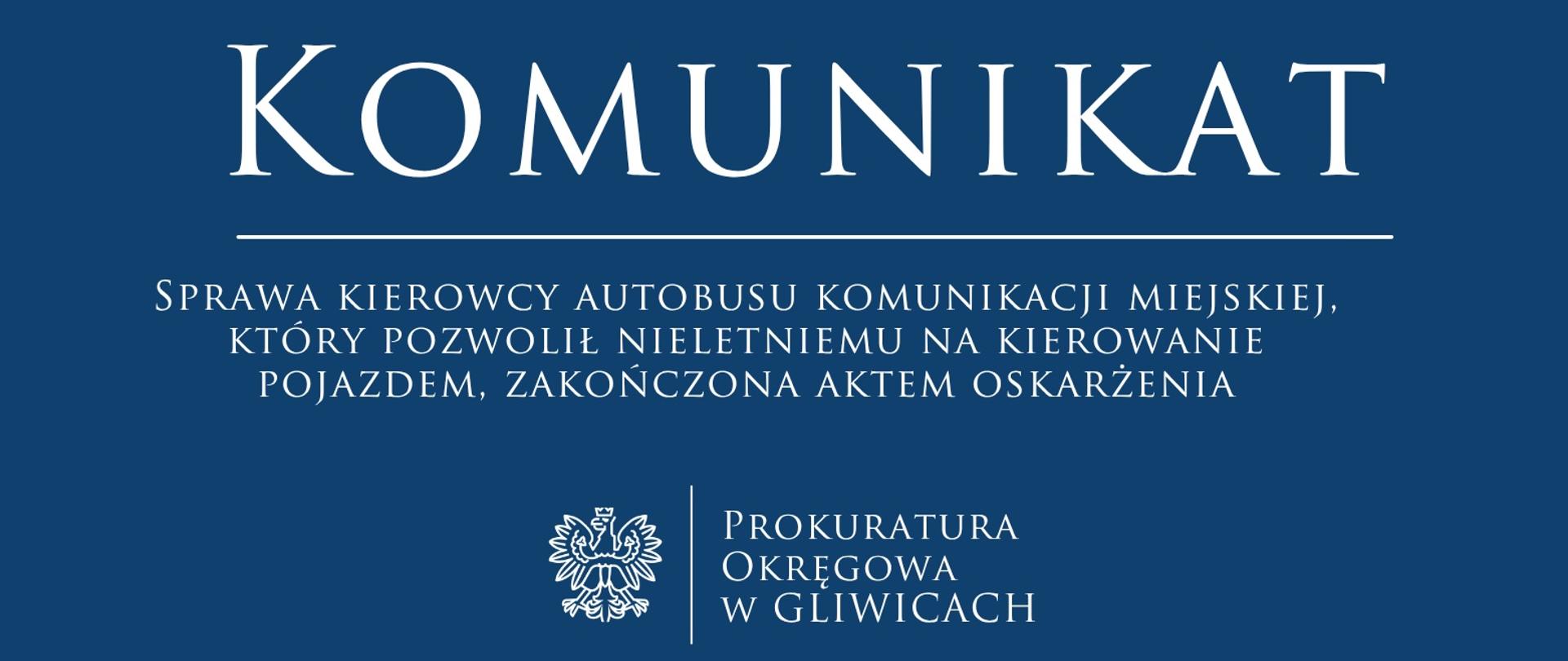Sprawa kierowcy autobusu komunikacji miejskiej, który pozwolił nieletniemu na kierowanie pojazdem, zakończona aktem oskarżenia