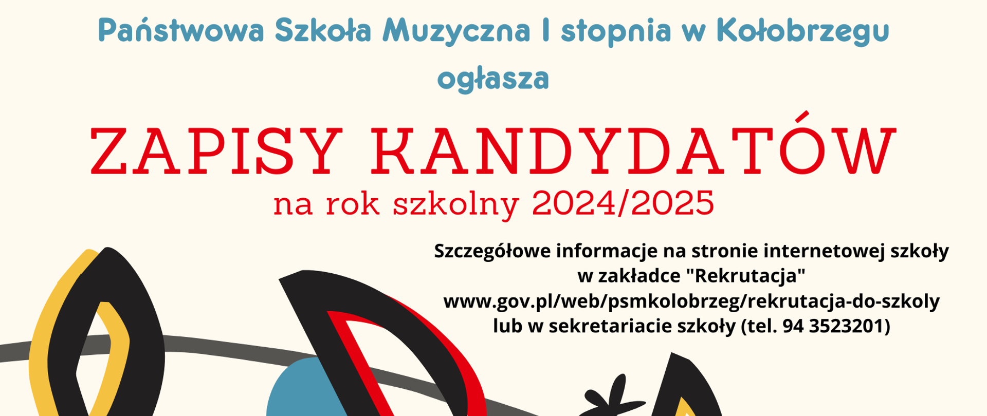 Plakat - zapisy kandydatów na rok szkolny 2024/2025
