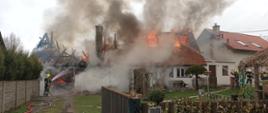 Pożar budynku mieszkalnego w miejscowości Podleśna , gm. Dobre Miasto.