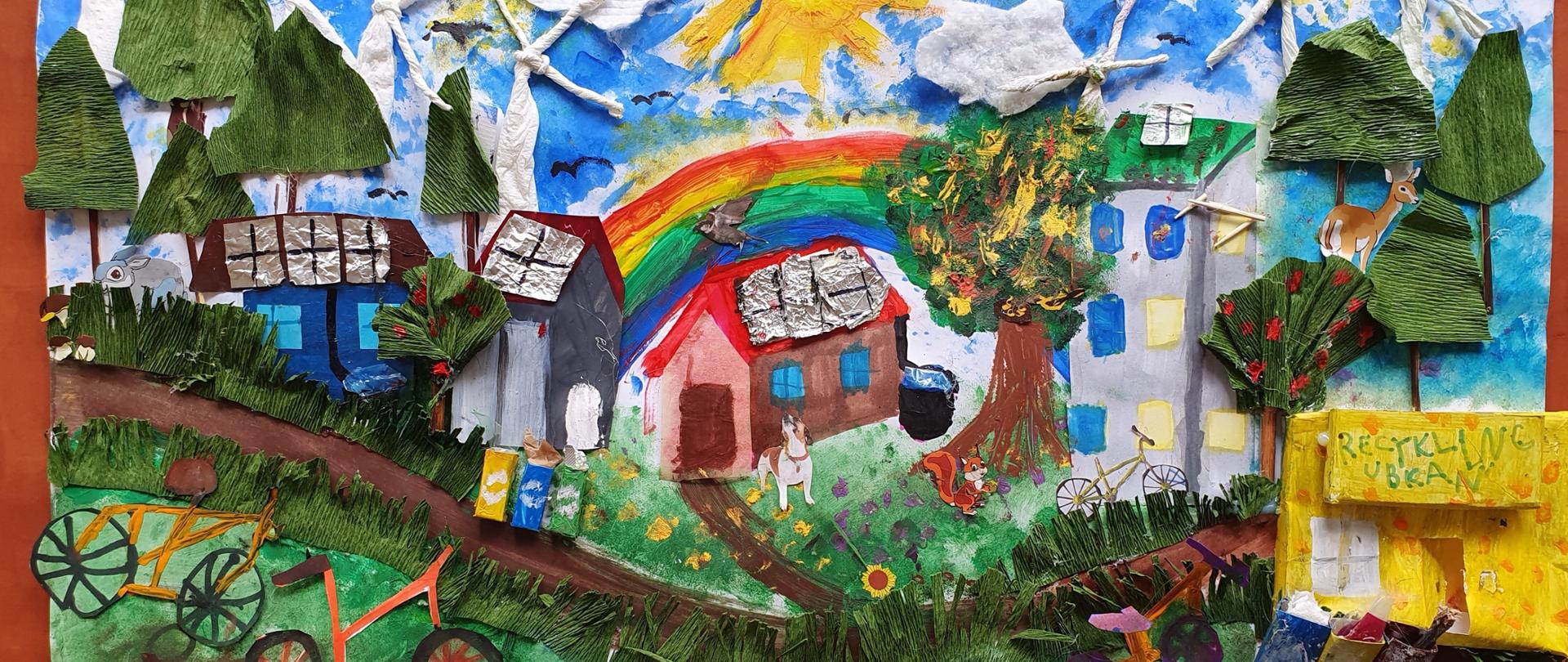 Zdjęcie przedstawia ”Eko-miasto przyszłości” wykonania Zofii Karapuda