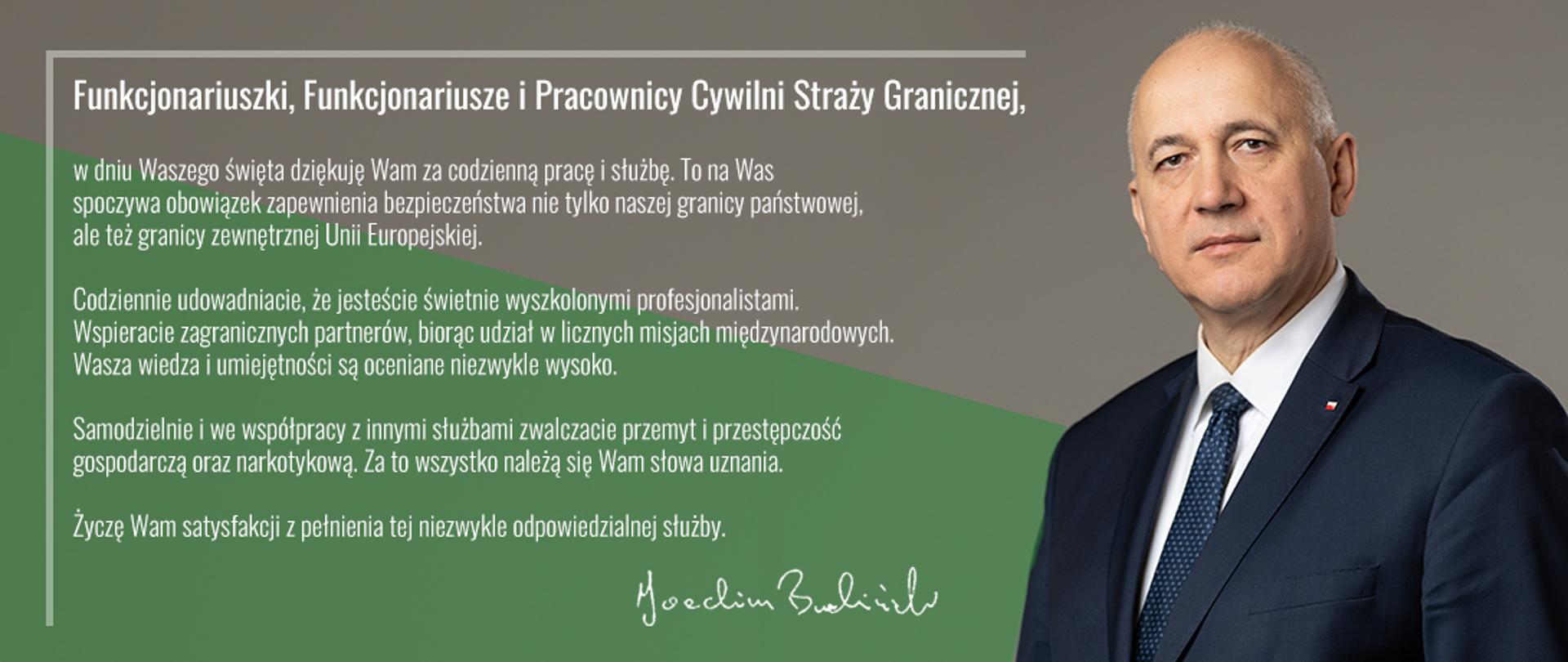 Życzenia ministra Joachima Brudzińskiego z okazji Święta Straży Granicznej