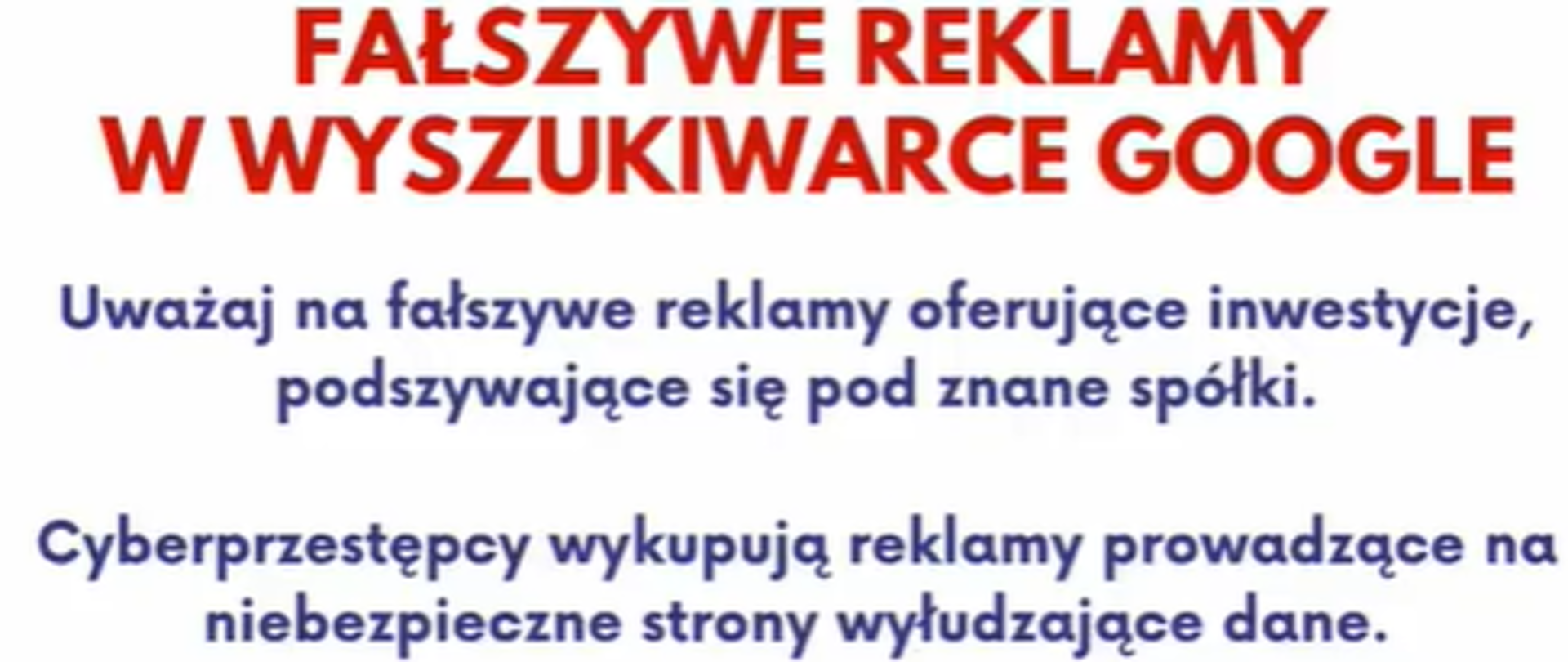 grafika z napisem fałszywe reklamy w wyszukiwarce google