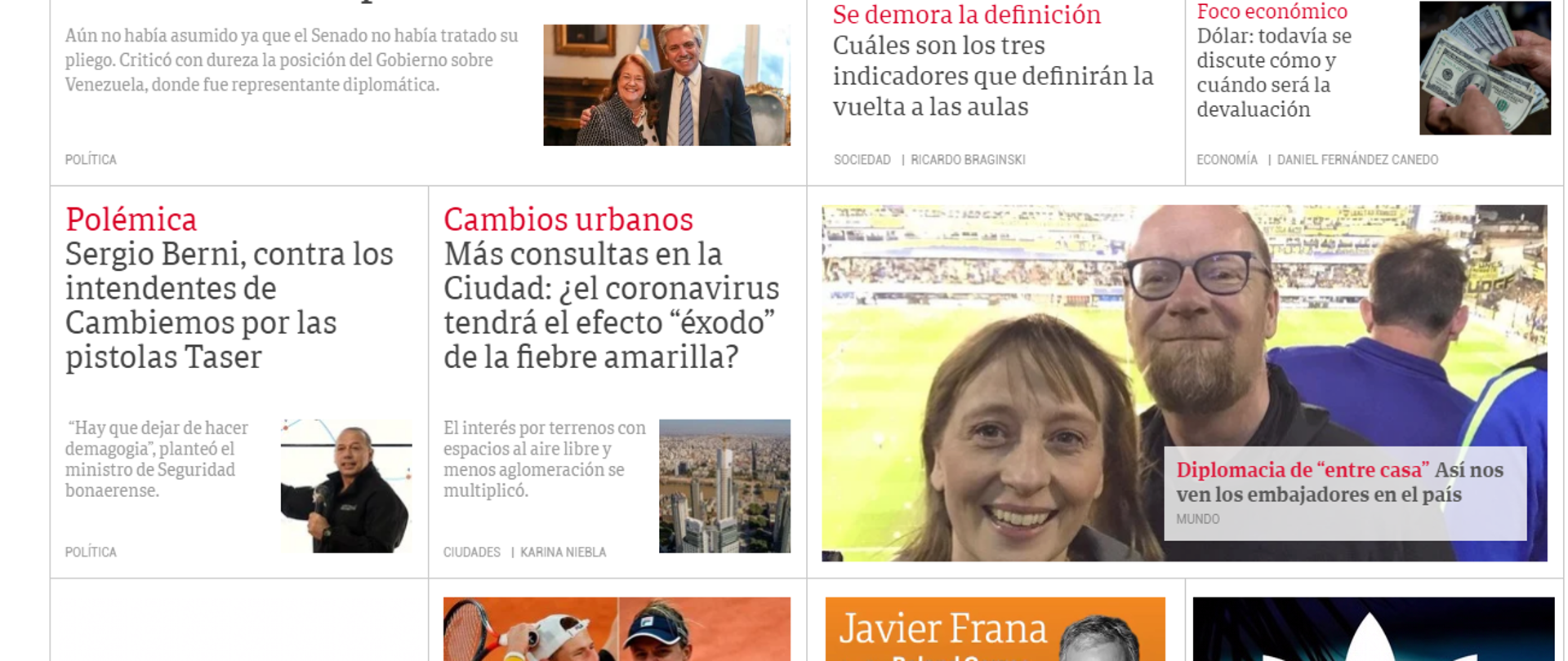 pierwsza strona portalu Clarin