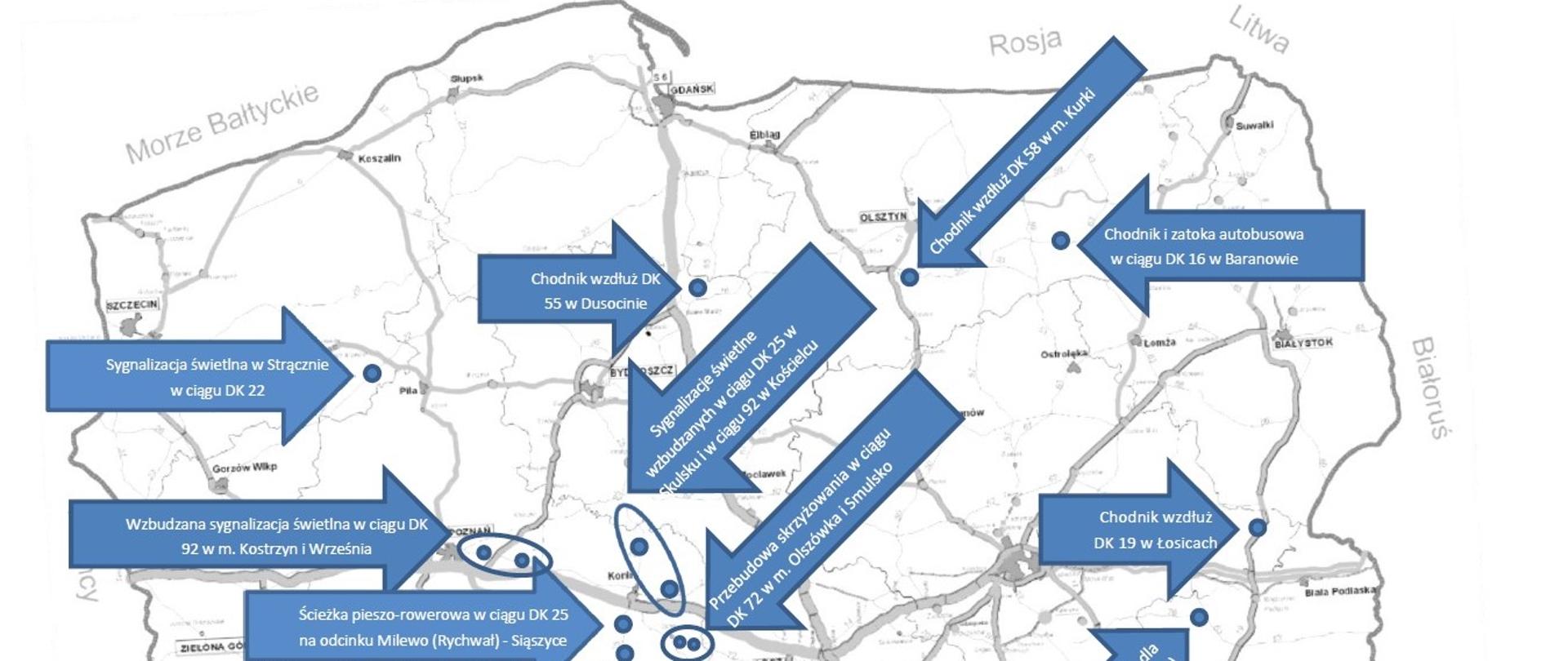 Minister Infrastruktury zatwierdził do realizacji 11 Programów inwestycji dla zadań drogowych - mapa